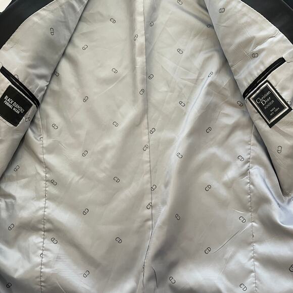 VTG Christain Dior Monsieur 1-Btn Peak Lapel Luxury Formal Blazer Jacket Sz 40R - Picture 9 of 10